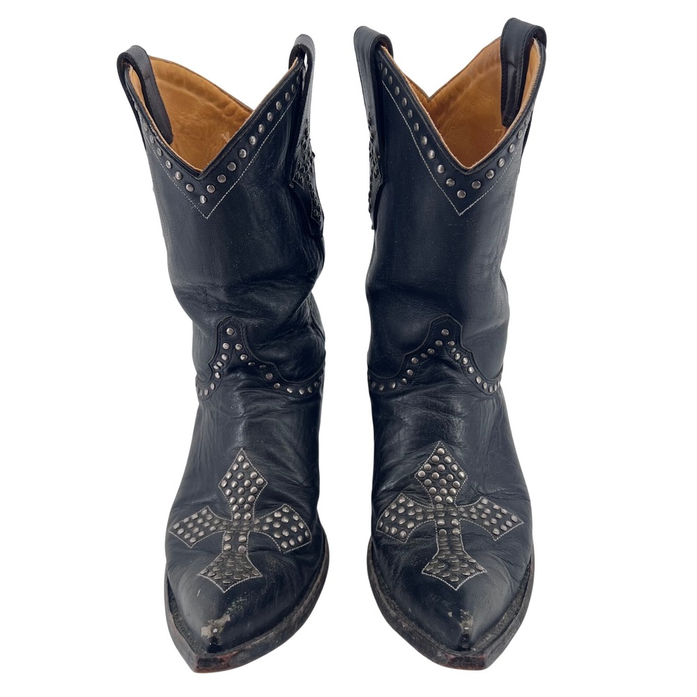 Old Gringo Womens 9.5 Black Studded Cross Western Boots B711-470-3